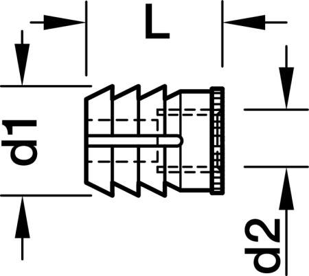 Mufă lipită, M6, poliamidă, 8/11mm [2]
