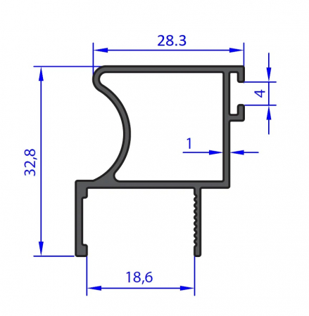 Profil maner SCIVO 2.7 M, finisaj aluminiu [1]