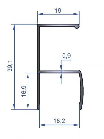 Profil maner Y ECO 2.5M, finisaj aluminiu [1]