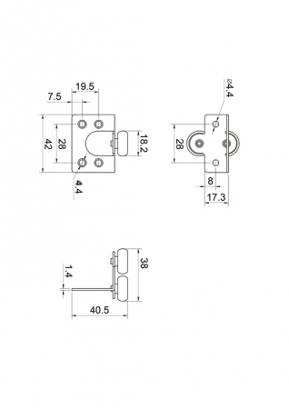 Sistem usi culisante ÄDOOR 18 ECO - set culisare pentru usa pal 18mm [2]