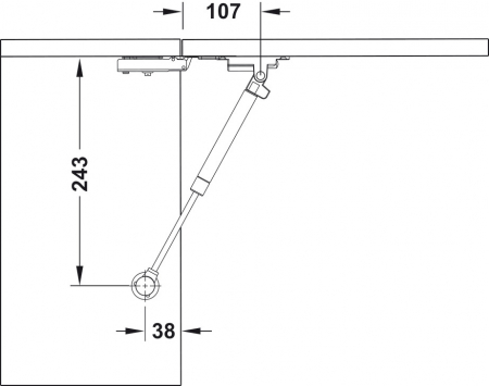 Telescop/ piston cu gaz, inchidere amortizată, 60 N, 80 M, 100 N [2]