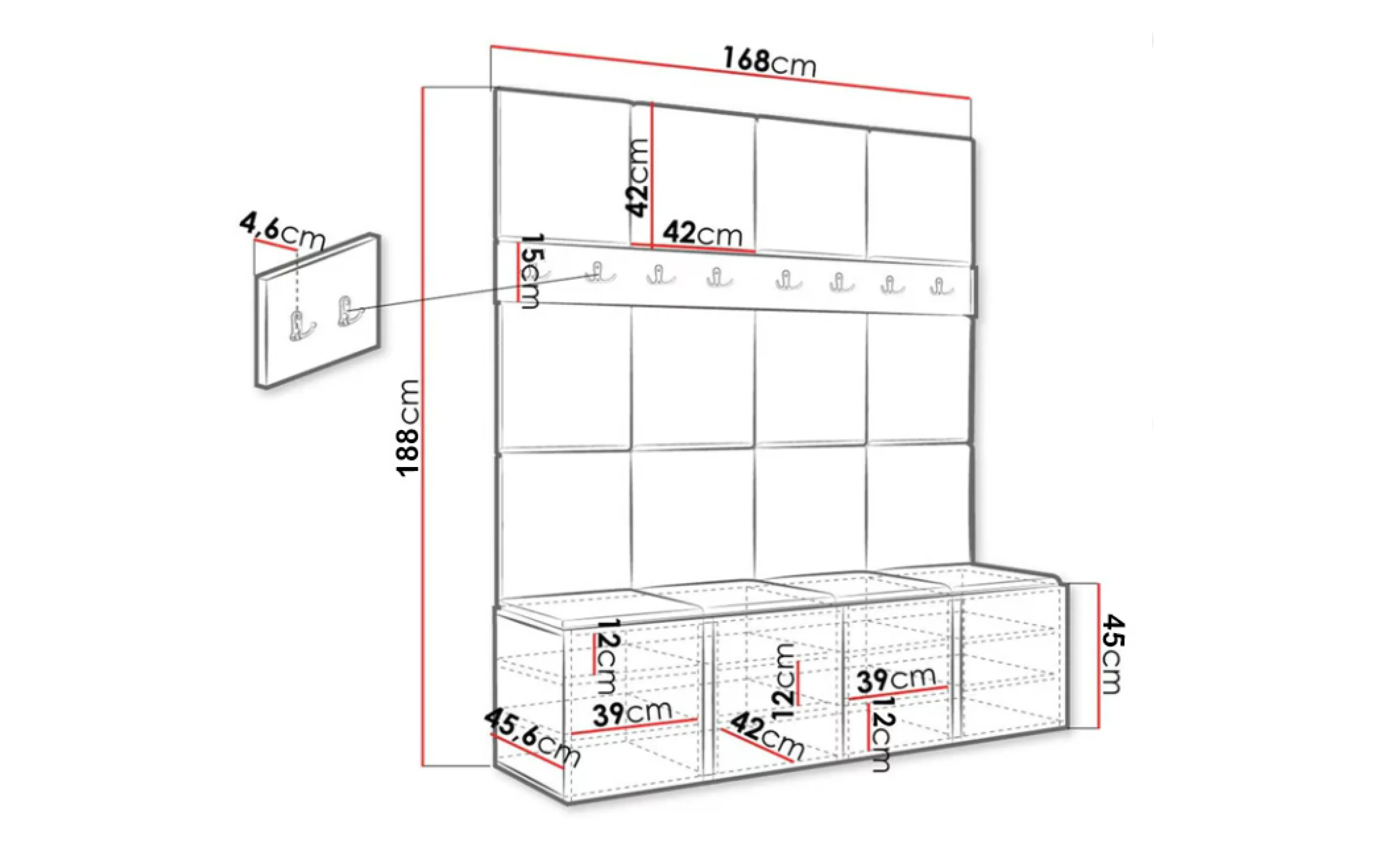 Cuier Steffano Tapițat Cream [4]