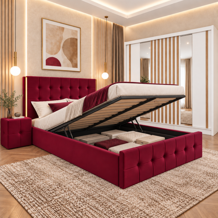 Dormitor Regal new cu dressing Studio Riflaj Alb+Sonoma 250x200 [3]