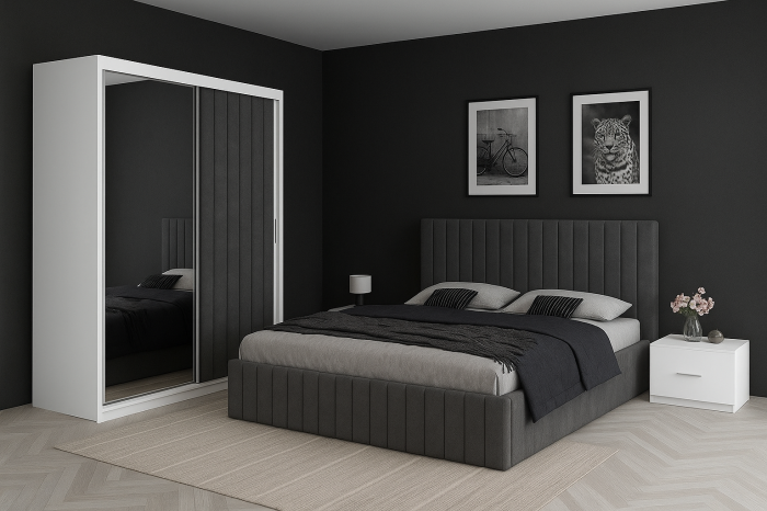 Dormitor Cairo cu Dressing Tapitat 150 x 200 cm [1]