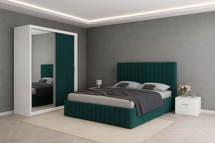 Dormitor Cairo cu Dressing Tapitat 150 x 200 cm [1]