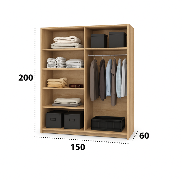 Dressing Nordis Sonoma cu uși glisante 150x200 [2]