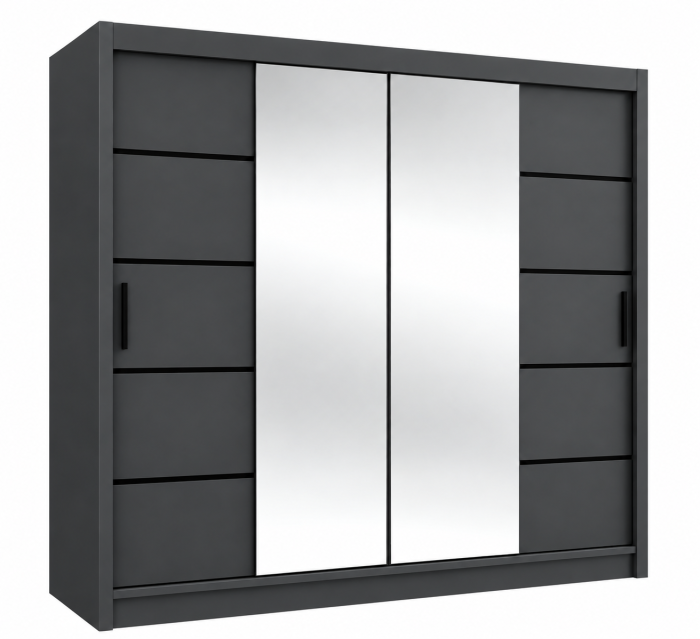 Dressing Viena cu uși glisante Detalii Negre 180x200 [5]