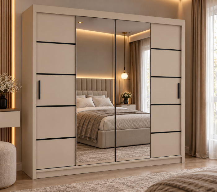 Dressing Viena cu uși glisante Detalii Negre 180x200 [3]