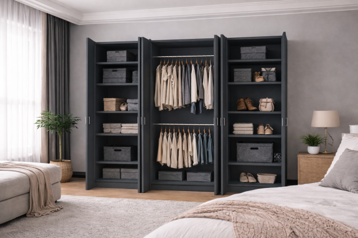 Dulap Compact 6 Uși Antracit 240 x 50 x 200 cm [3]