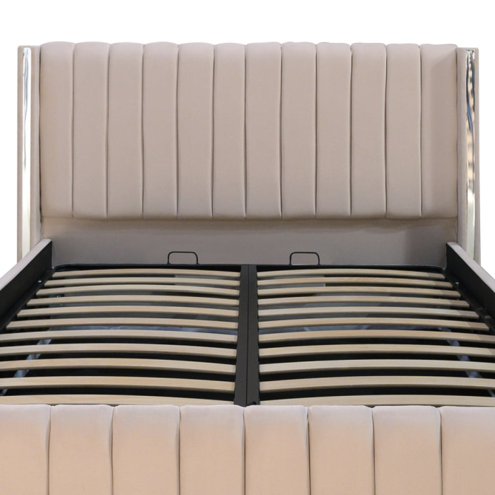 Pat Cairo New Bandă Argintie 140x200 cu Somieră Rabatabilă [2]