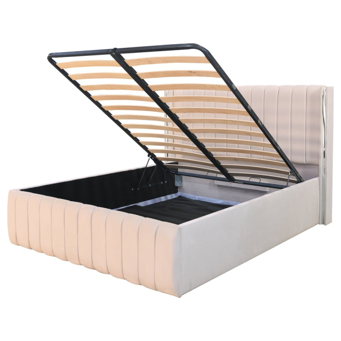 Pat Cairo New Bandă Argintie 160x200 cu Somieră Rabatabilă [3]