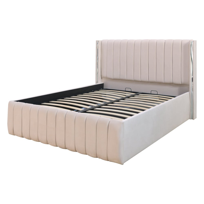 Pat Cairo New Bandă Argintie 160x200 cu Somieră Rabatabilă [4]