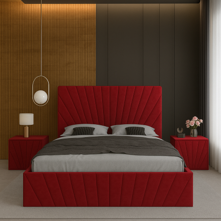 Set Pat Solis Cu Noptiere Tapițate 140x200