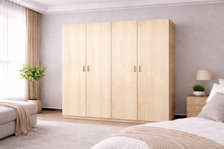 DRESSING/DULAP - Dulap Compact 4 Uși Sonoma 160 x 50 x 200