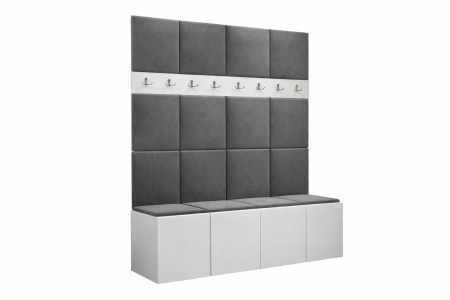 Cuier Steffano Tapițat 168 x 46 x 188 cm, Alb [1]