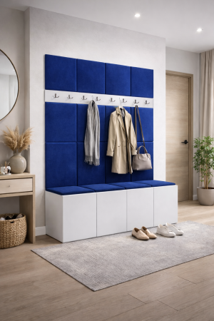 Cuier Steffano Tapițat 168 x 46 x 188 cm, Alb