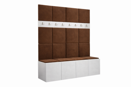 Cuier Steffano Tapițat 168 x 46 x 188 cm, Alb [1]