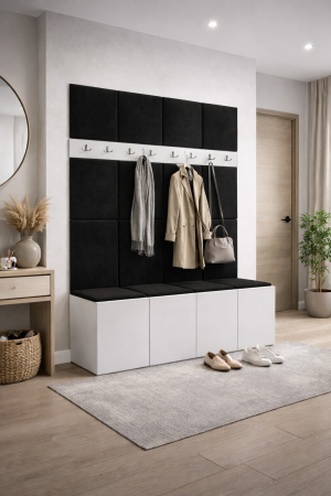 Cuier Steffano Tapițat 168 x 46 x 188 cm, Alb