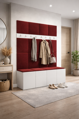 MOBILIER HOL - Cuier Steffano Tapițat 168 x 46 x 188 cm, Alb