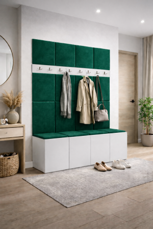 Cuier Steffano Tapițat 168 x 46 x 188 cm, Alb