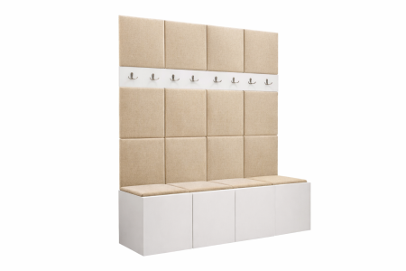 Cuier Steffano Tapițat 168 x 46 x 188 cm, Alb [1]