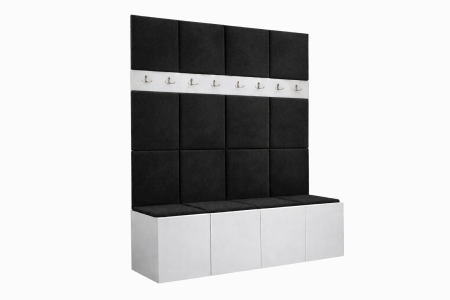 Cuier Steffano Tapițat 168 x 46 x 188 cm, Alb [1]