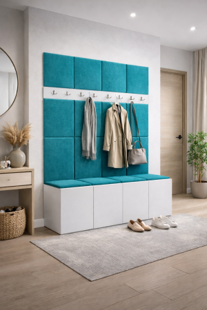 Cuier Steffano Tapițat 168 x 46 x 188 cm, Alb