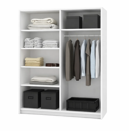 Dormitor Elexus cu Pat Tapițat, Dressing Alb Apollo, Comodă și Noptiere [4]