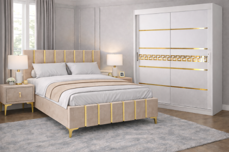 COLECTII - Dormitor Lux New cu dressing Kenzo Gold