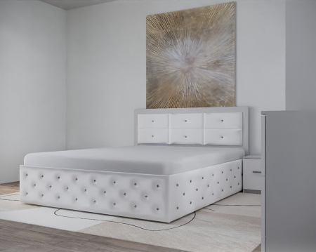 Dormitor Monticelli New Alb Tapitat 2 Usi cu Oglinda [3]