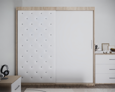 Dormitor Monticelli New Sonoma&Alb Tapitat 2 Usi [3]