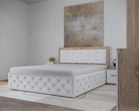 Dormitor Monticelli New Sonoma&Alb Tapitat 2 Usi [2]