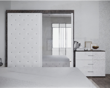 Dormitor Monticelli New Wenge&Alb Tapitat 2 Usi cu Oglinda [3]