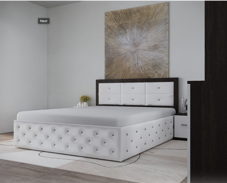 Dormitor Monticelli New Wenge&Alb Tapitat 2 Usi cu Oglinda [2]