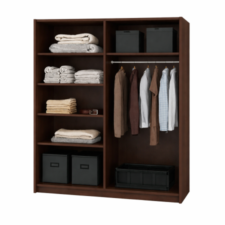 Dormitor Nordis cu Pat Tapițat, Dressing Wenge  și Noptiere [2]