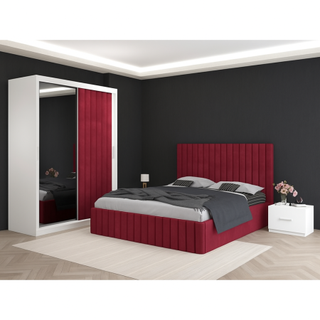 Dormitor Cairo cu Dressing Tapitat 150 x 200 cm