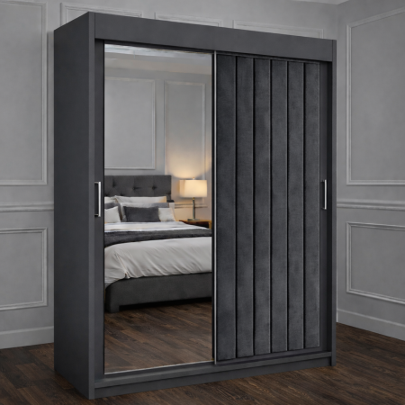 DRESSING/DULAP - Dressing Cairo Gri Antracit Tapițat 150x200