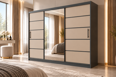 Dressing Emporio 250x200 Gri Antracit și Cașmir Cu Oglindă [1]