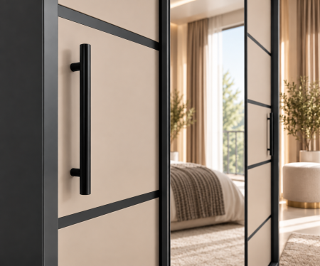 Dressing Emporio 250x200 Gri Antracit și Cașmir Cu Oglindă [3]