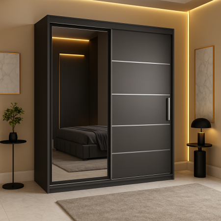 Dressing Emporio Antracit 150x200 DRESSING/DULAP - Dressing Emporio Antracit 150x200