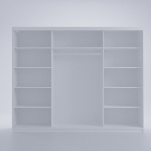 Dressing Emporio Wenge cu uși glisante Albe 250x200 [2]