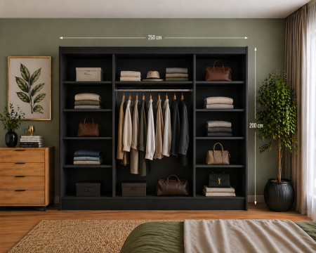 Dressing Loft Riflaj 250x200 Gri Antracit&Sonoma [3]