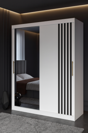 Dressing Nordis Alb cu uși glisante 150x200 DRESSING/DULAP - Dressing Nordis Alb cu uși glisante 150x200