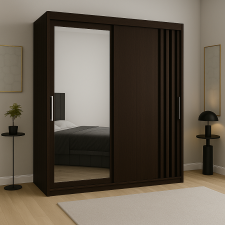 Dressing Nordis Wenge cu uși glisante 150x200 DRESSING/DULAP - Dressing Nordis Wenge cu uși glisante 150x200