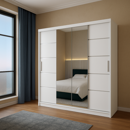 DRESSING/DULAP - Dressing Viena Alb cu uși glisante 180x200