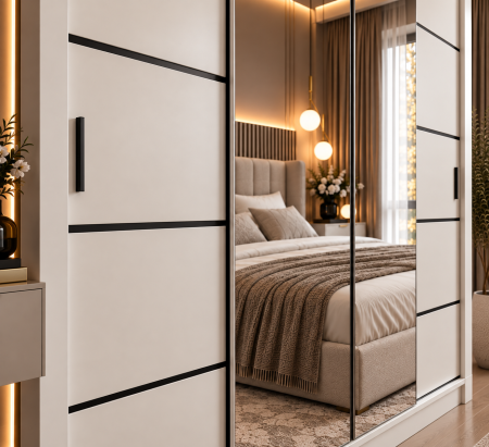 Dressing Viena cu uși glisante Detalii Negre 180x200 [3]