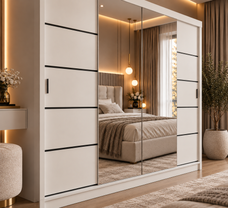 Dressing Viena cu uși glisante Detalii Negre 180x200 [2]