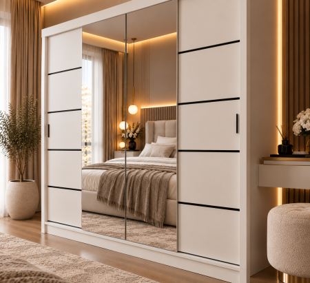 Dressing Viena cu uși glisante Detalii Negre 180x200 [1]