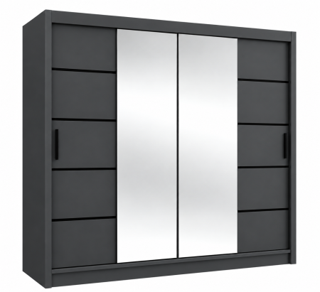 Dressing Viena cu uși glisante Detalii Negre 180x200 [4]