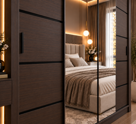 Dressing Viena cu uși glisante Detalii Negre 180x200 [2]